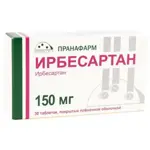 Ирбесартан, 150 мг, таблетки, покрытые пленочной оболочкой, 30 шт. фото 