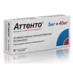 Аттенто, 5 мг+40 мг, таблетки, покрытые пленочной оболочкой, 28 шт. фото