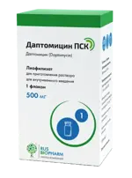 Даптомицин ПСК, 500 мг, лиофилизат для приготовления раствора для внутривенного введения, 1 шт. фото