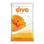 Diva салфетки влажные для интимной гигиены с календулой, салфетки влажные, 20 шт. фото