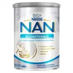 NAN безлактозный, смесь молочная сухая, 400 г, 1 шт, для детей с рождения фото