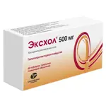 Эксхол, 500 мг, таблетки, покрытые пленочной оболочкой, 50 шт. Эксхол, 500 мг, таблетки, покрытые пленочной оболочкой, 50 шт. фото 1