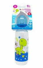Dino&Rhino Бутылочка для кормления с соской молочной силиконовой, 0 +, 250 мл, 1 шт. фото