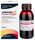 Аквазан Повидон-Йод, 10 %, раствор для местного и наружного применения, 100 мл, 1 шт. фото