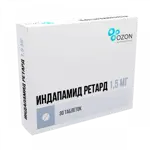 Индапамид ретард, 1.5 мг, таблетки пролонгированного действия, покрытые пленочной оболочкой, 30 шт. фото