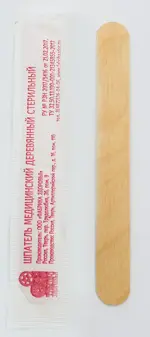 Шпатель медицинский деревянный, 1 шт, стерильный фото