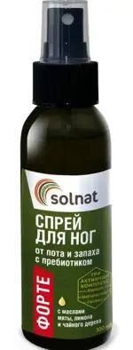 СолНат Спрей для ног форте от пота и запаха с пребиотиком, спрей, 100 мл, 1 шт. фото