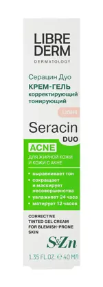 Librederm Серацин Дуо крем-гель корректирующий тонирующий светло-бежевый тон, крем для лица, 40 мл, 1 шт. Librederm Серацин Дуо крем-гель корректирующий тонирующий светло-бежевый тон, крем для лица, 40 мл, 1 шт. фото 2