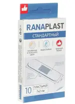 Ranaplast Лейкопластырь водостойкий стандартный, 2 см х 7 см, 10 шт, прозрачные и телесного цвета фото