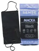 Sense Professional, маска медицинская одноразовая, 3 шт, черного цвета фото