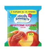Когда я вырасту фруктовые кусочки, 30 г, 1 шт, яблоко + персик фото