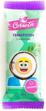 Coriota Гематоген народный, плитка, 40 г, 1 шт, кокос фото