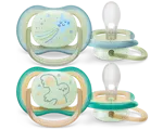 AVENT Ultra Air Пустышка силиконовая ортодонтическая ночная с футляром, 0-6 месяцев, 2 шт, арт. SCF376/18 фото 2