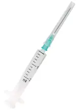 Шприц 2-х компонентный, 2 мл, шприц в комплекте с иглой, 100 шт, 23G (0,6х30) фото