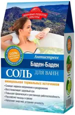 Мировые рецепты красоты Соль для ванн Антистресс Баден-Баден, соль для ванн, 500 г, 1 шт. фото