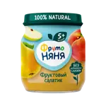 Фрутоняня Пюре, пюре, 100 г, 1 шт, фруктовый салатик, без сахара фото