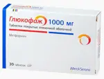 Глюкофаж, 1000 мг, таблетки, покрытые пленочной оболочкой, 30 шт. фото 
