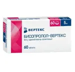Бисопролол-Вертекс, 5 мг, таблетки, покрытые пленочной оболочкой, 60 шт. фото