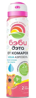 Дэта бэби детский aqua от комаров 2 в 1, аэрозоль, 100 мл, 1 шт. фото