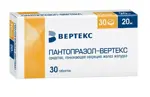 Пантопразол-Вертекс, 20 мг, таблетки, покрытые кишечнорастворимой пленочной оболочкой, 30 шт. фото 