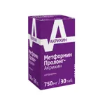 Метформин Пролонг-Акрихин, 750 мг, таблетки с пролонгированным высвобождением, покрытые пленочной оболочкой, 30 шт. фото 6