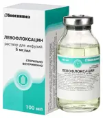 Левофлоксацин, 5 мг/мл, раствор для инфузий, 100 мл, 1 шт. Левофлоксацин, 5 мг/мл, раствор для инфузий, 100 мл, 1 шт. фото 2