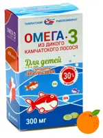 Salmoniсa Омега-3 из дикого камчатского лосося, 300 мг, капсулы, 84 шт, апельсин, для детей с 3 лет фото