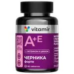 Витамир Черника форте с лютеином и цинком, таблетки, 60 шт. фото 