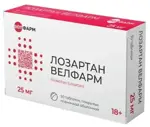 Лозартан Велфарм, 25 мг, таблетки, покрытые пленочной оболочкой, 30 шт. фото