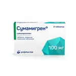 Сумамигрен, 100 мг, таблетки, покрытые оболочкой, 6 шт. Сумамигрен, 100 мг, таблетки, покрытые оболочкой, 6 шт. фото 1