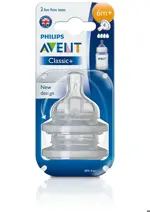 AVENT Classic+ Соска силиконовая антиколиковая, быстрый поток, 2 шт, 6+ мес, арт. SCF634/27 (82840) фото