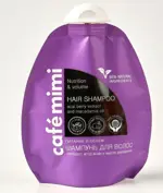 Cafe mimi Шампунь для волос Питание и объем, шампунь, 250 мл, 1 шт, Экстракт Асаи и масло макадамии фото