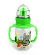 Бусинка Бутылочка с ручками и погремушкой, 125 мл, 1 шт, цвет в ассортименте, арт. 1115 фото 2