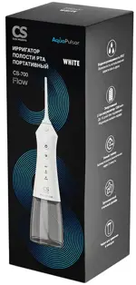 CS Medica AquaPulsar Ирригатор для полости рта CS-700 Flow, ирригатор портативный, 1 шт, белого цвета, 5 насадок фото