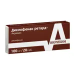 Диклофенак ретард-Акрихин, 100 мг, таблетки пролонгированного действия, покрытые пленочной оболочкой, 20 шт. фото 3