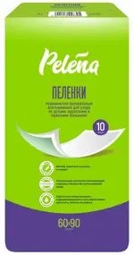 Pelena Пеленки одноразовые впитывающие, 60 см х 90 см, 10 шт. Pelena Пеленки одноразовые впитывающие, 60 см х 90 см, 10 шт. фото 1