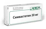 Симвастатин, 20 мг, таблетки, покрытые пленочной оболочкой, 30 шт. фото