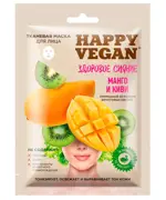 Happy Vegan Маска для лица тканевая здоровое сияние, 25 мл, 1 шт, манго + киви фото