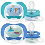 AVENT Ultra Air пустышка силиконовая ортодонтическая с футляром, 2 шт, 0 - 6 мес, арт. SCF080/17 фото
