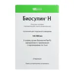 Биосулин Н, 100 МЕ/мл, суспензия для подкожного введения, 3 мл, 5 шт, в шприц-ручках БиоматикПен 2 фото