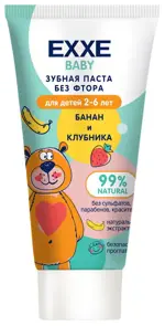 EXXE детская зубная паста, зубная паста, 50 мл, 1 шт, клубника + банан фото