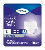 Tena Pants Night Super Подгузники-трусы для взрослых, Large L (3), 10 шт, 100-135 см Tena Pants Night Super Подгузники-трусы для взрослых, Large L (3), 10 шт, 100-135 см фото 1