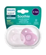AVENT Soothie Пустышка силиконовая ортодонтическая для девочек, 0-6 месяцев, 2 шт, арт. SCF099/22 фото 2