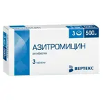 Азитромицин-Вертекс, 500 мг, таблетки, покрытые пленочной оболочкой, 3 шт. фото 