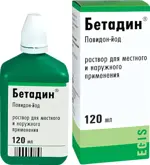 Бетадин, 10 %, раствор для местного и наружного применения, 120 мл, 1 шт. фото